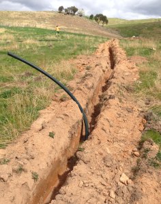 Trench to gravity tank