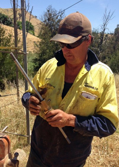 Cliff working on windmill