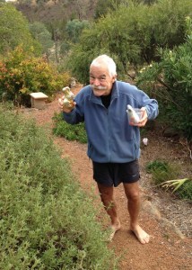 Alan gloating over Easter eggs