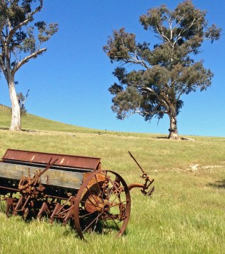 Combine and plough resting in WOPR paddock 2012