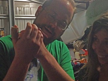 Martha Munoz smiling at the blind snake