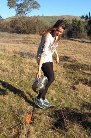 Monica Munoz with drip torch