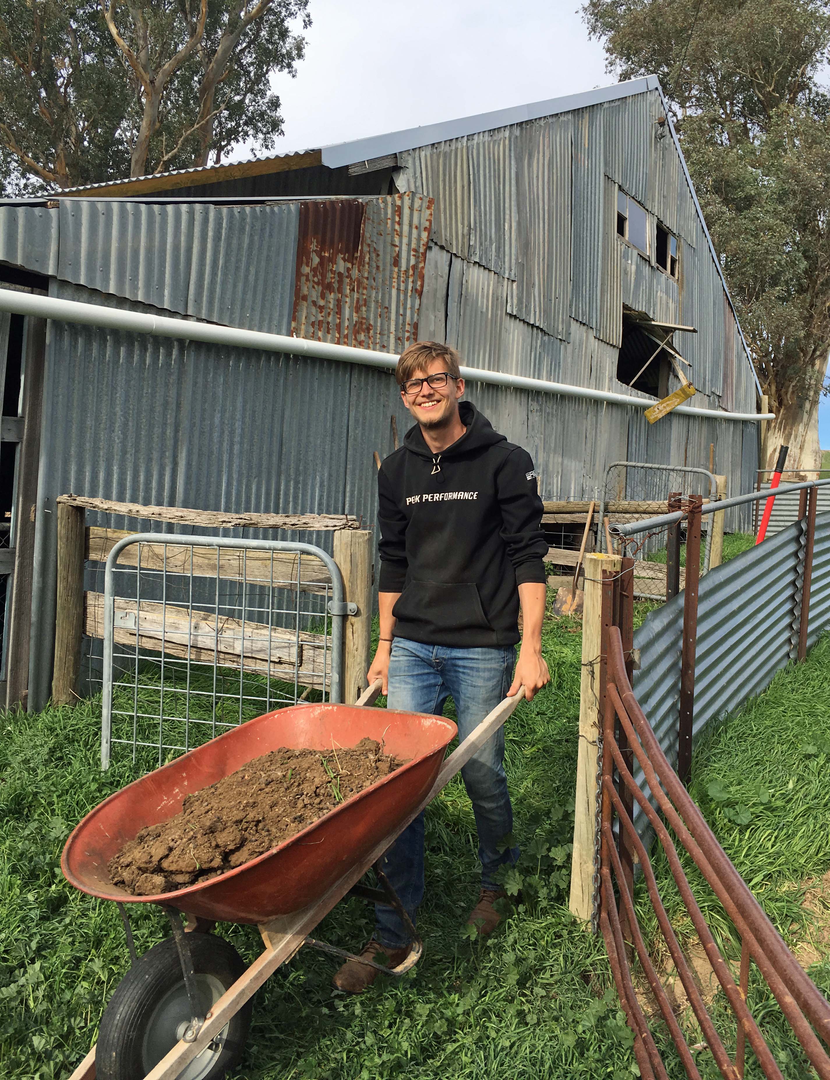 Emil and wheelbarrow